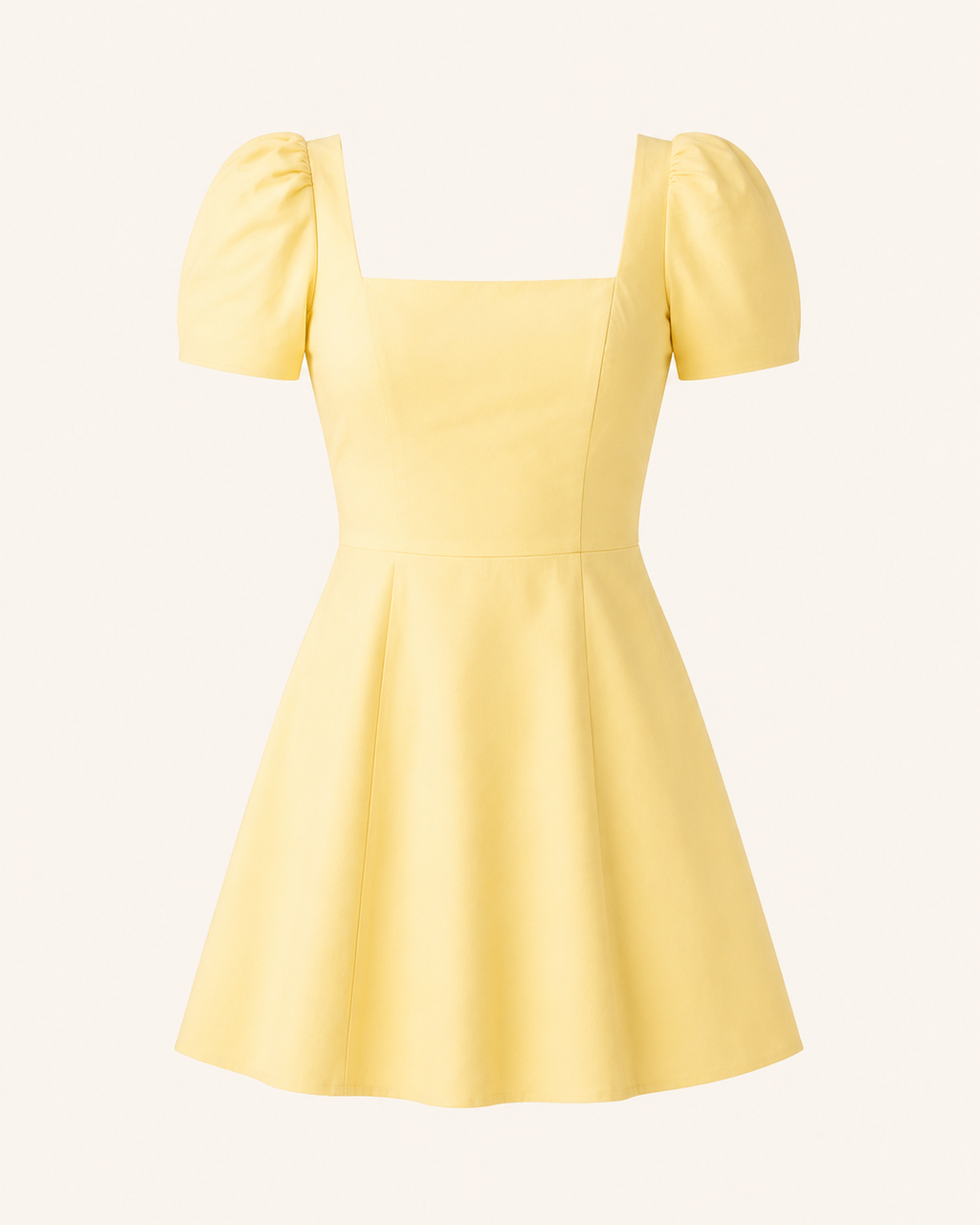Rosalie Bow-Back Mini Dress shown alone with puff sleeves and a flared mini skirt