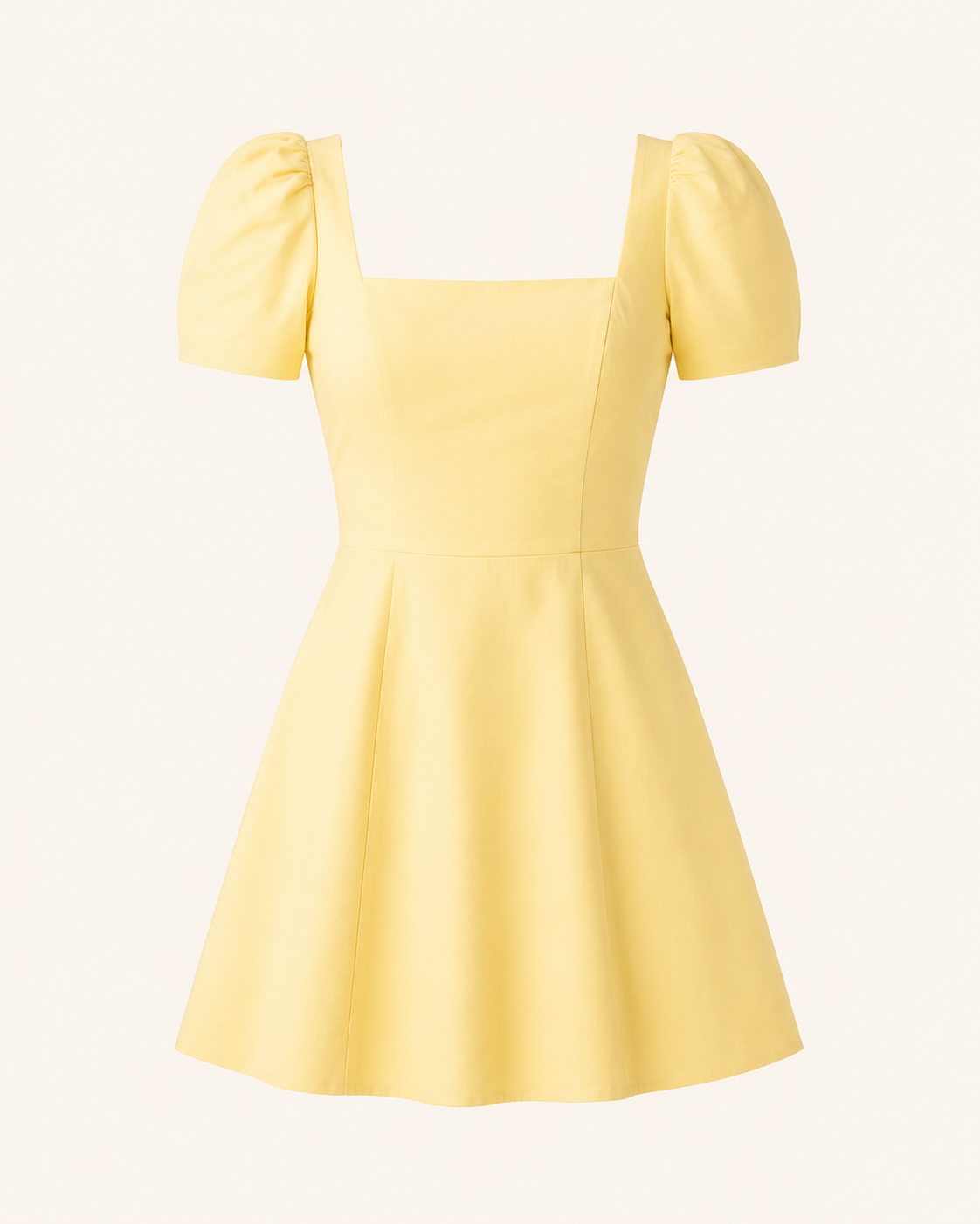 Rosalie Bow-Back Mini Dress shown alone with puff sleeves and a flared mini skirt